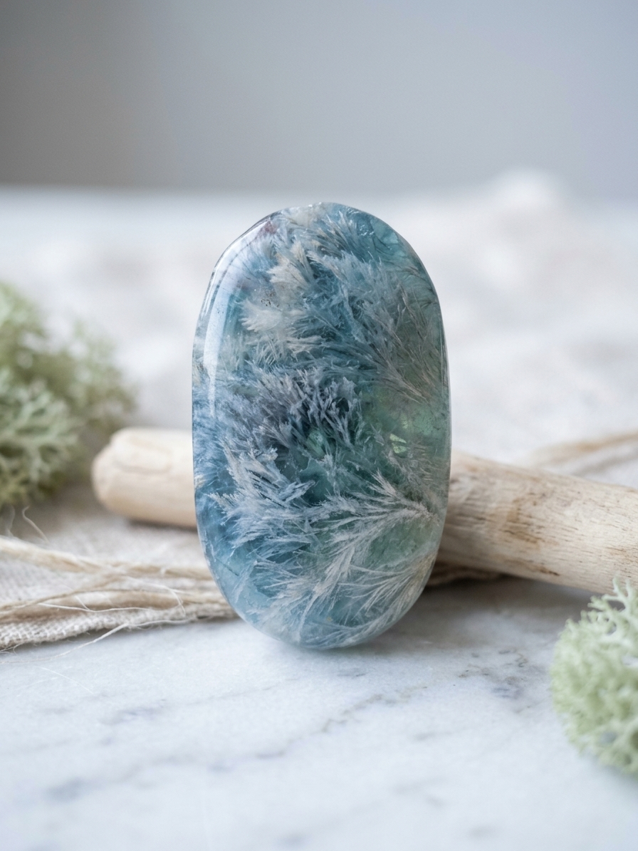 Snowflake Fluorite Palm Stone